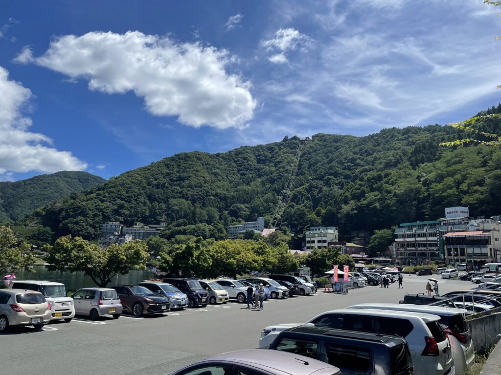 Free parking around the lake Kawaguchi
