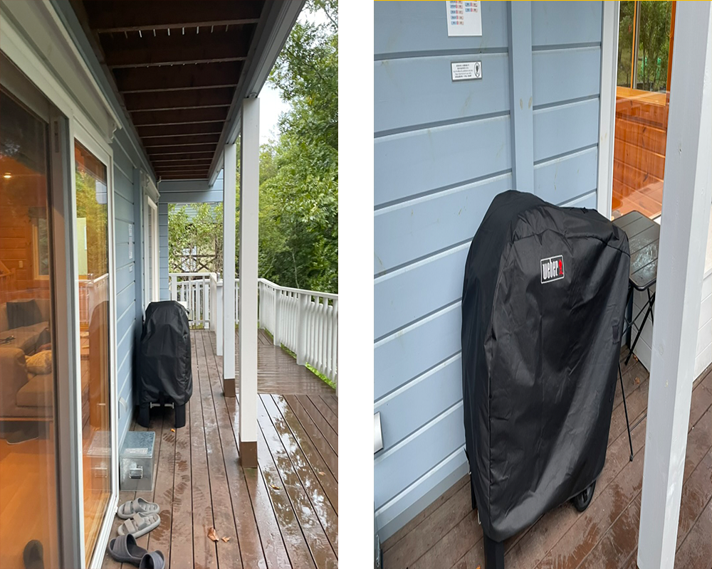 Perhe's balcony and BBQ grill