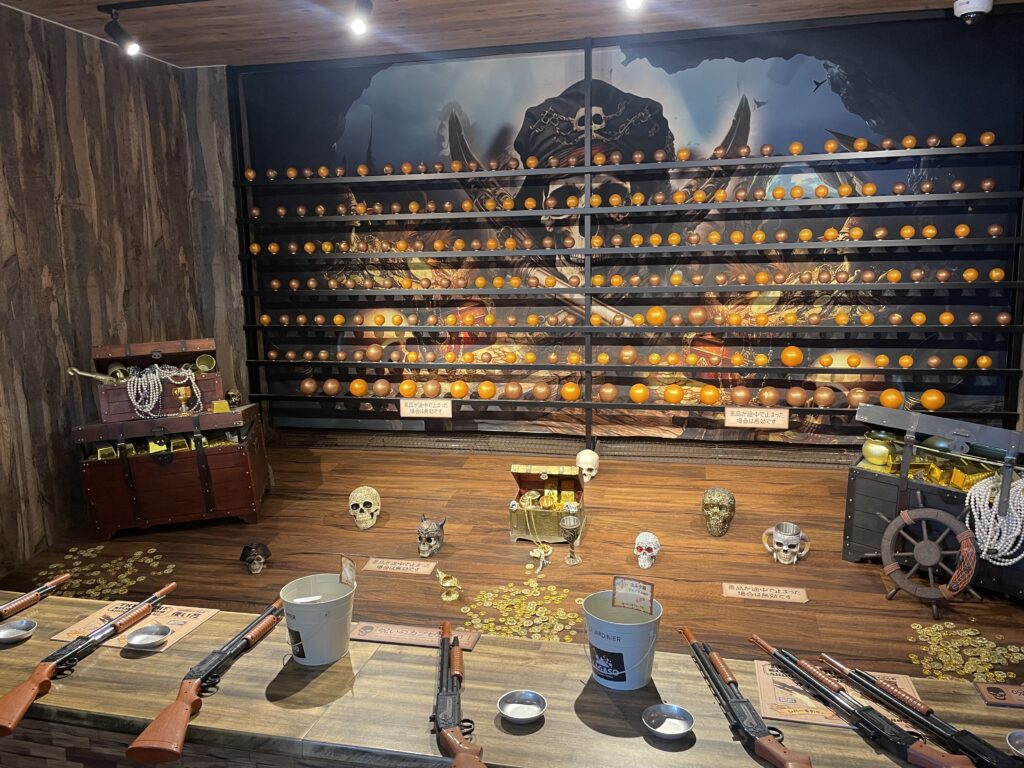 A shooting game action at the stone museum.